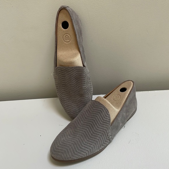 Lucky Brand Shoes - Lucky Brand Cattina Perforated Suede Slip On Flats, Size 8M, Taupe